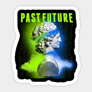 Janus Mythology Vaporwave Green and Blue Sticker